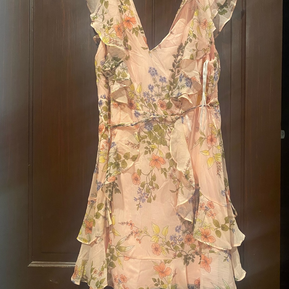 Tommy Hilfiger Pink Floral Ruffle Mini Dress
